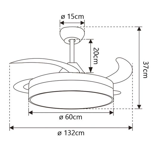 Ventilador Henry Xxl Blanco 60Cms  4 Palas
