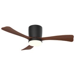 Ventilador Kent Negro Madera 107Cm 3 Palas Led 24w