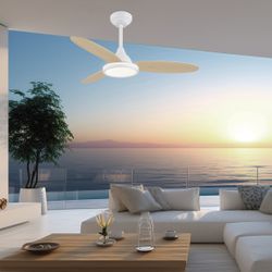 Ventilador Mahon Madera Clara 107Cm 3 Palas