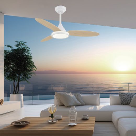 Ventilador Mahon Madera Clara 107Cm 3 Palas