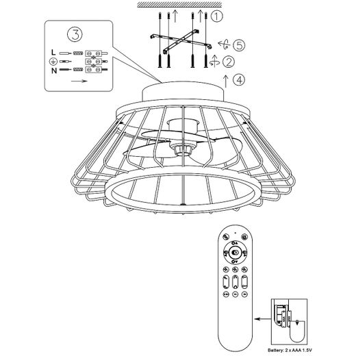 Ventilador Malabo Negro 50 Cms
