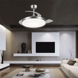 Ventilador Malta Niquel Satina 50 Cm 3 Palas