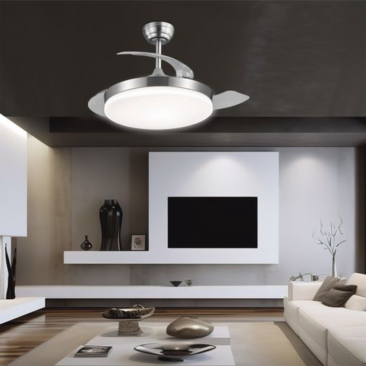 Ventilador Malta Niquel Satina 50 Cm 3 Palas