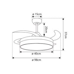 Ventilador Mini Malta Cuero 40 Cm 3 Palas