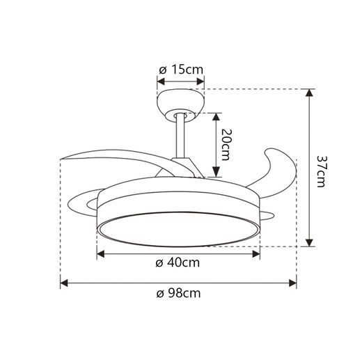 Ventilador Mini Malta Niquel 40 Cm 3 Palas
