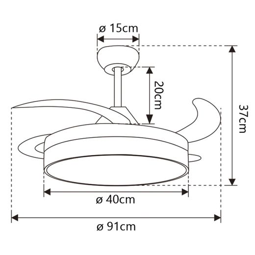 Ventilador Mini Togo Blanco 40Cms 3 Palas