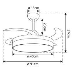 Ventilador Mini Togo Madera 40Cms 3 Palas