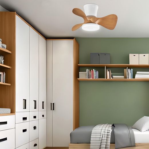 Ventilador Siux Blanco-Madera 56 Cm 3 Palas
