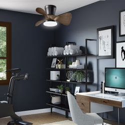 Ventilador Siux Negro-Madera 56 Cm 3 Palas