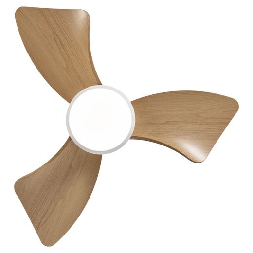 Ventilador Tauro Blanco/Madera 76Cms 3 Palas Led 24W