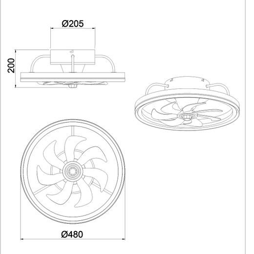 Ventilador Tom Blanco 50Cm - 7 Palas