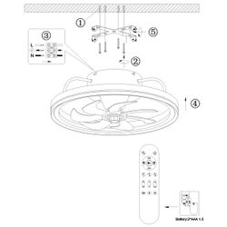 Ventilador Tom Blanco 50Cm - 7 Palas