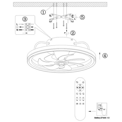 Ventilador Tom Blanco 50Cm - 7 Palas
