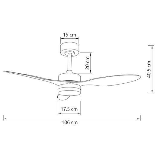 Ventilador Valcano Negro 107 Cm 3 Palas